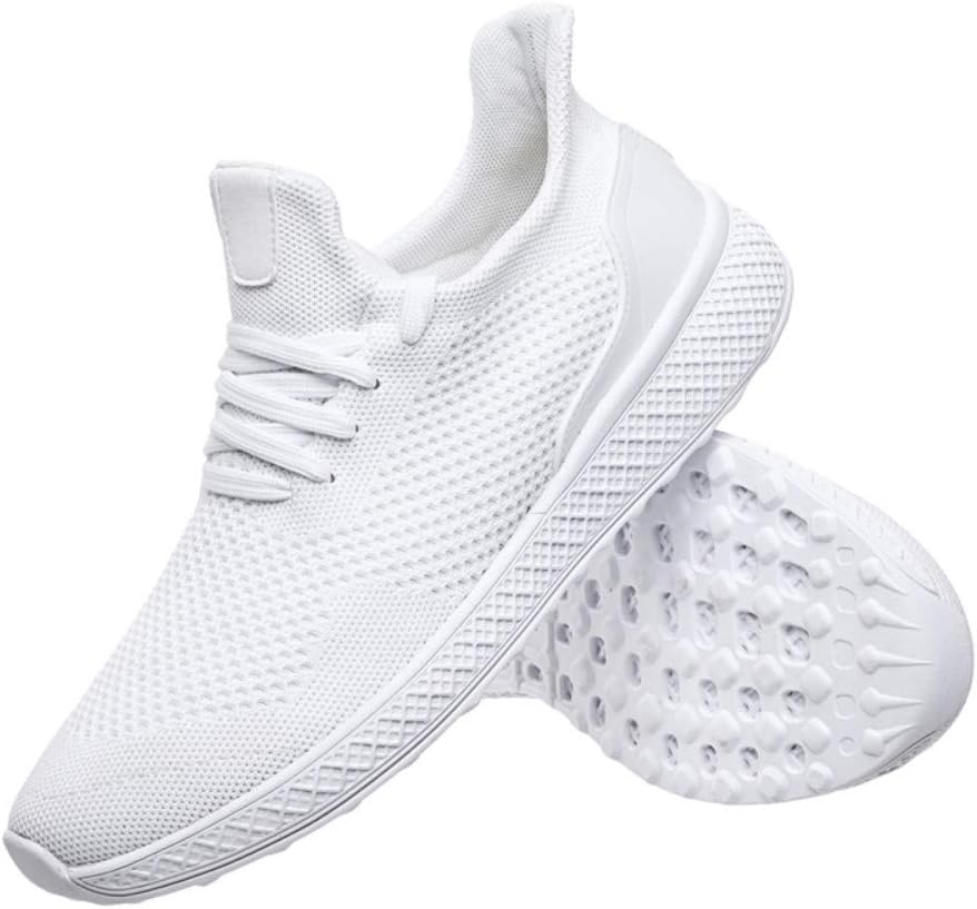 YAYADI Zapatillas Hombre Zapatillas Blanco Adulto Macho Caminar Trotar Transpirable Zapatos De Atletismo Inferior Hueco