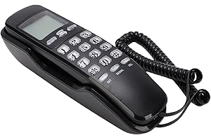 Fockety Wall Mountable Basic Corded Telephone, Retro Landline Phone with DTMF and FSK CID, Memory Storage and LCD Display, fo