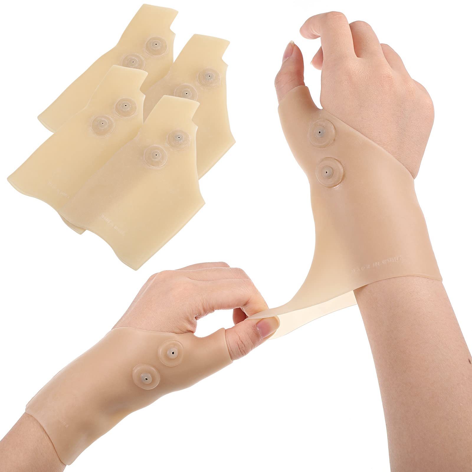 4 Pieces Gel Wrist Thumb Support,Thumb Support for Arthritis Breathable Wrist Support Brace Waterproof Carpal Tunnel for Thumb Arthritis,Carpal Tunnel,Gel Thumb Brace for Men and Women Fits Both Hands