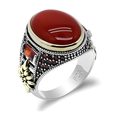 Buy Qida Solid 925 Sterling Silver Ring For Men Onyx Stone Ring Turkish Handmade Agate Silver Luxury Vintage Men S Ring Online In Turkey B08m95flx3