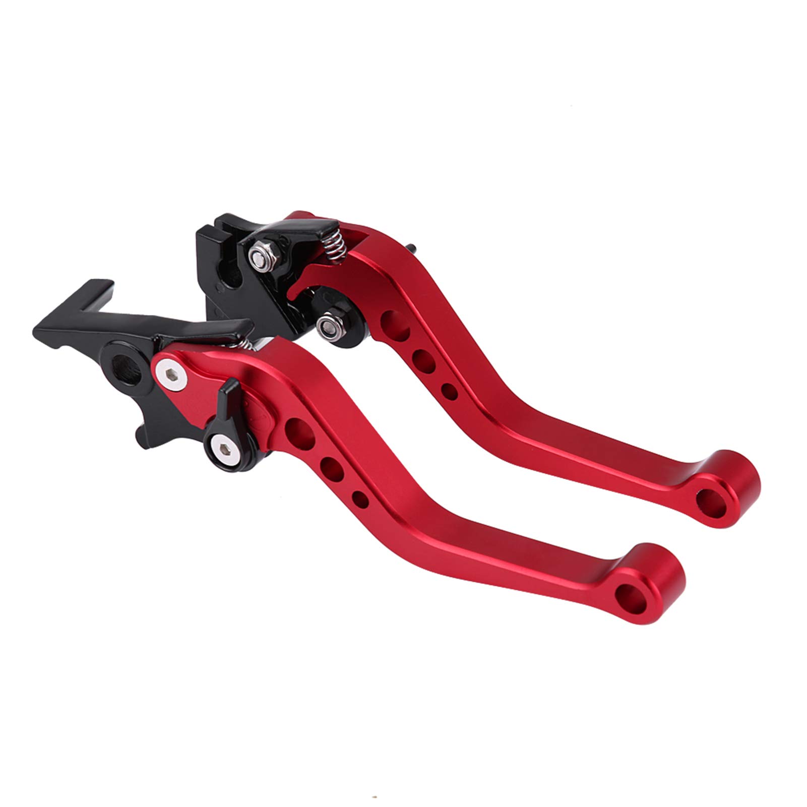 Duokon 1 * Pair of Clutch Brake Lever 1 Pair of 22mm 7/8" CNC Aluminum Motorcycle Clutch Lever Brake Handle Levers Universal Brake Lever Handle Double Disc Brake Master Cylinder Hydraulic(Red)