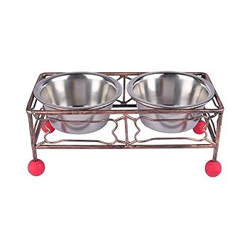 Naaz Wrought Iron Dog Bowl Stand Collection Rustic Bone Diner For