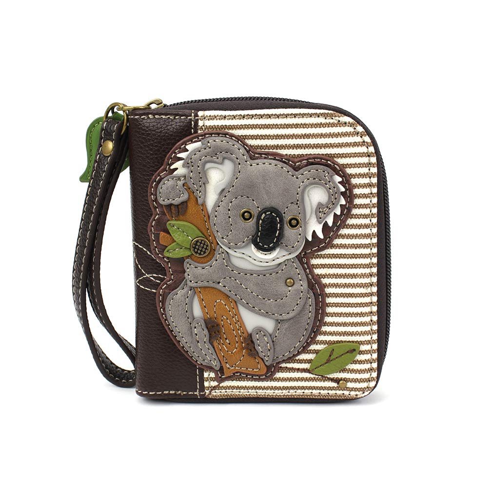 CHALA Purse with Zip - Koala - Brown Striped