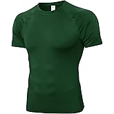 Men's Compression Shirts Short Sleeve Athletic Workout T-Shirts Sports Top Cool Dry Active Undershirt Performance Base Layer