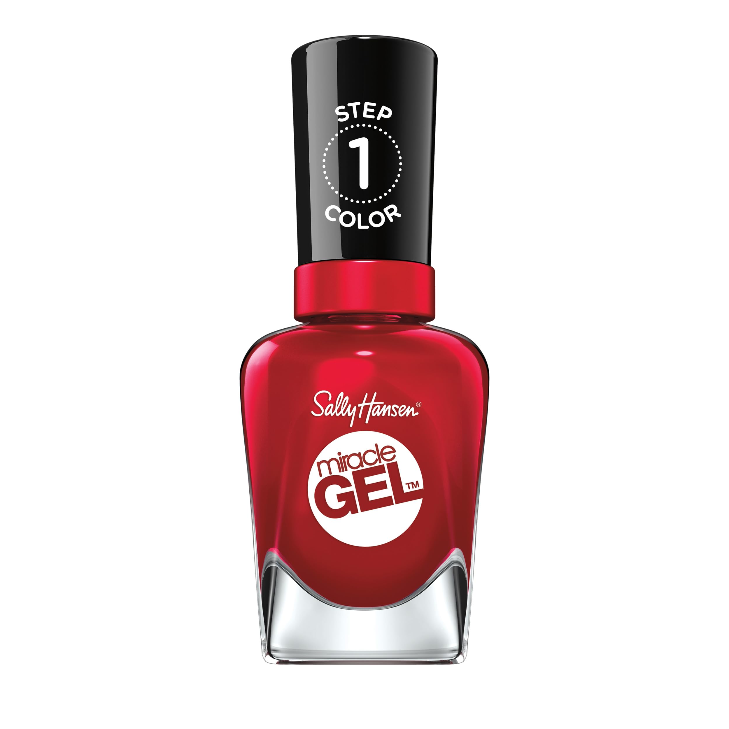 Sally Hansen Miracle Gel, Rhapsody Red, Gel-Like Nail Polish, NO UV Light Required, Chip-Resistant, Long Lasting - Up to 8 days, Easy to Use, Salon Quality Results, Vegan Formula, 14.7ml