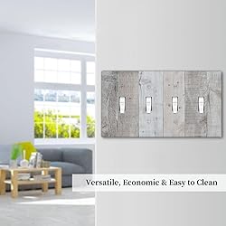 Rustic Grey Wood Shiplap Quad Toggle Light Switch