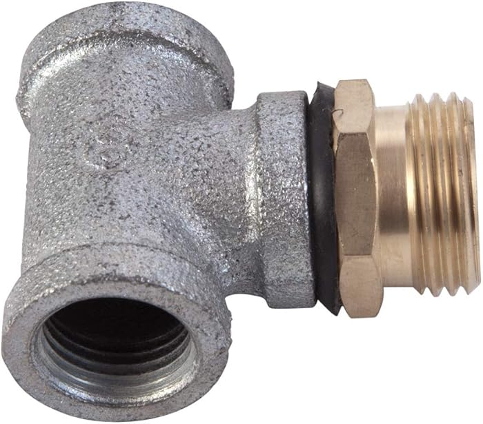 Liberty Garden Products TE001 Hose Cart Replacement Galvanized Garvanized Tee, Silver