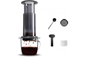 Portable Coffee & Espresso Maker, Barista Quality Manual Brewer with Chamber, Plunger & Filters, Quick Brewing for Rich Flavo