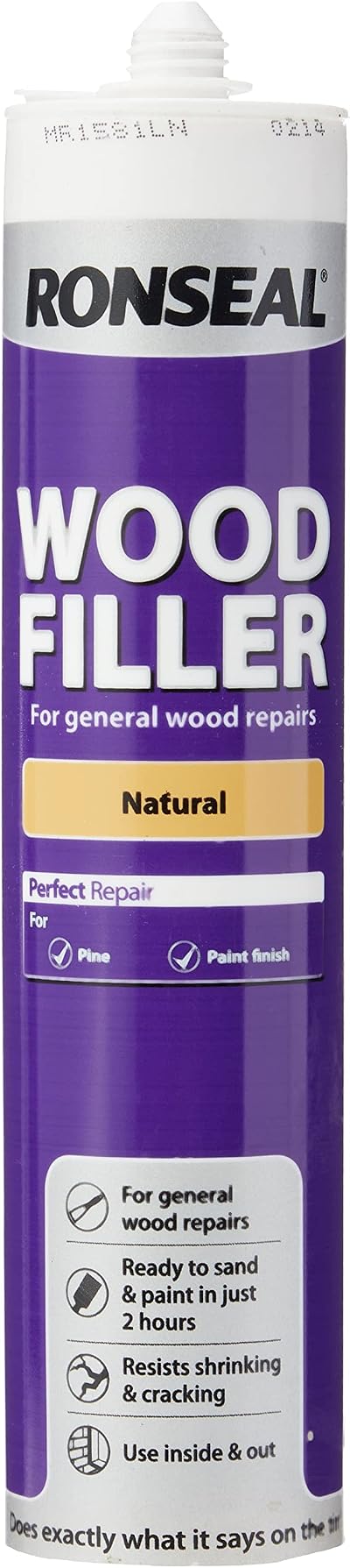 Ronseal 33365 Multi-Purpose Wood Filler Natural 310ml Cartridge Interior