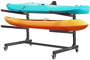 VEVOR Kayak Storage Rack for 4 Kayaks, Holds 220 lbs, Heavy Duty Freestanding Stand for Indoor Outdoor Garage Shed Dock, Stor