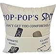 POP-POP Gifts Grandpa Gifts, 2-Pocket 2-Sided POP-POP Pillow Covers 18x18 Inch and POP-POP Ever Engraved Spoon, Fathers Day Birthday Christmas Stocking Stuffers Thanksgiving Day Gifts