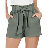 GRACE KARIN Women Summer Casual Shorts with Pockets Bowknot Tie Waist
