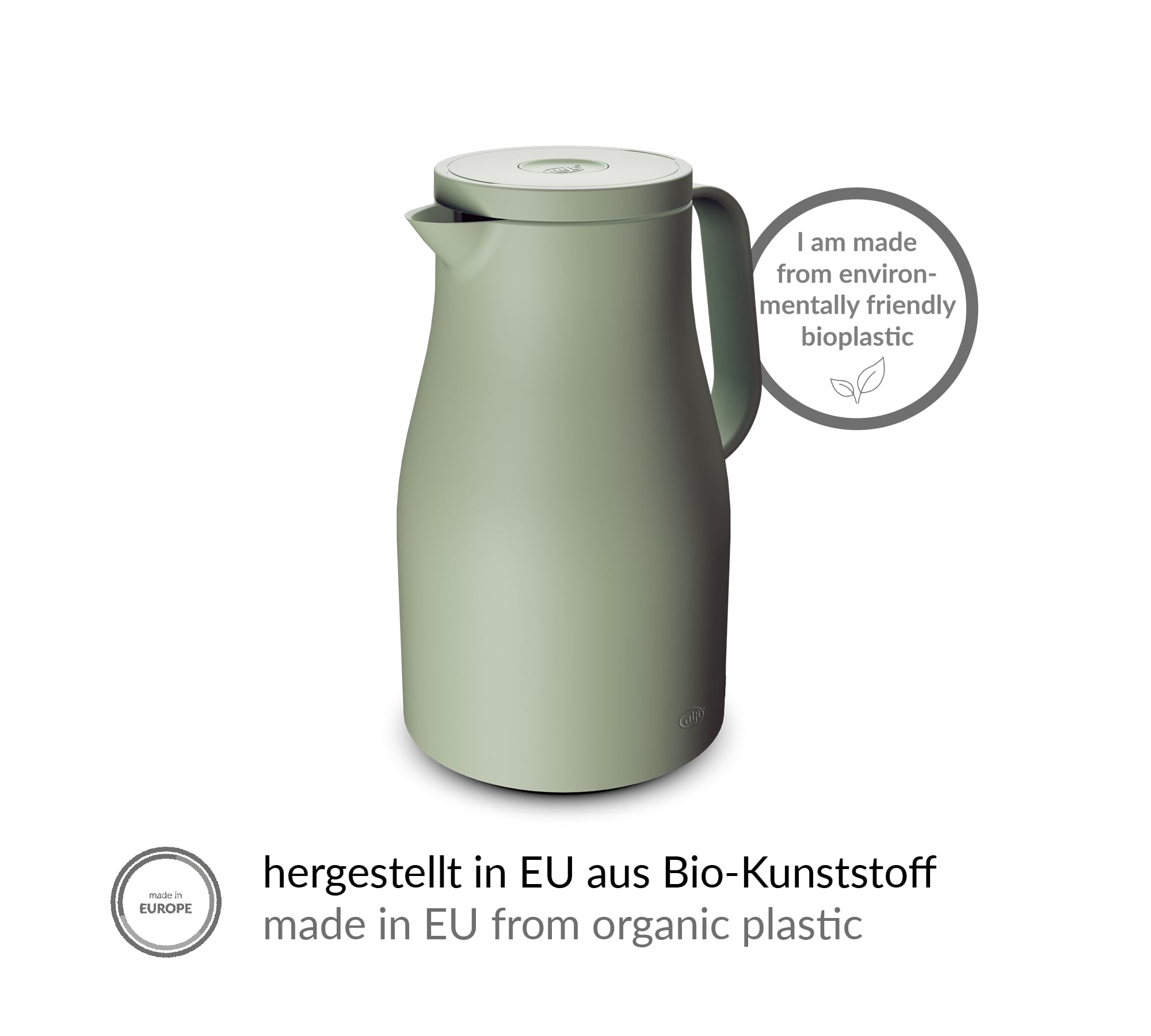 alfi ECONSCIOUS Isolierkanne 1,00 l, 12 h heiß, Hartglaseinsatz, fog green 5