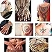Temporary Tattoo Stencils Kits/Temporary Brown Red Tattoo Paste Cones for Body Art Drawing Painting with 2 x Applicator Bottle,16 x Needles and 48 x Adhesive Stencil Set