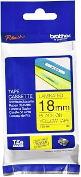 Brother TZE641 P-touch Tape Black on Yellow 18mm x 8m Laminated
