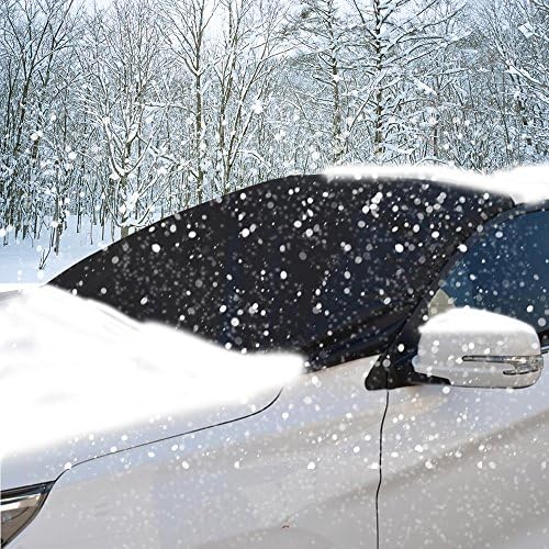 Frost Windshield Cover,HHX Car Windscreen Snow Cover for Winter Snow Removal, Car Windshield Sunshade, Ice and Frost Guard Fits SUV, Car Windshields, Magnetic Snow Multi-used as Outdoors Picnic Mats