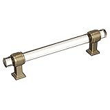 Amerock | Cabinet Pull | Clear/Golden Champagne