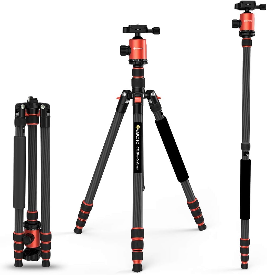 GEEKOTO Carbon Fibre Tripod 79 inches, Portable Camera Amazon.co.uk
