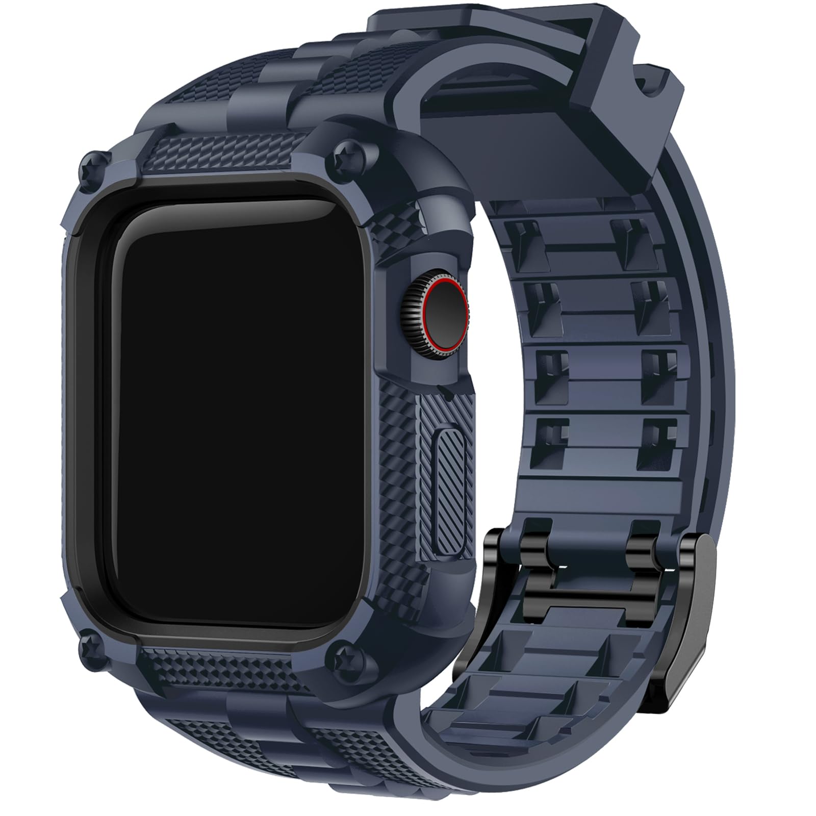 Fullmosa Compatible with Apple Watch Straps 41mm with Bumper Case for Men Women, TPU Rugged iWatch Strap for Apple Watch Series 9/8/7, 41mm, Blue