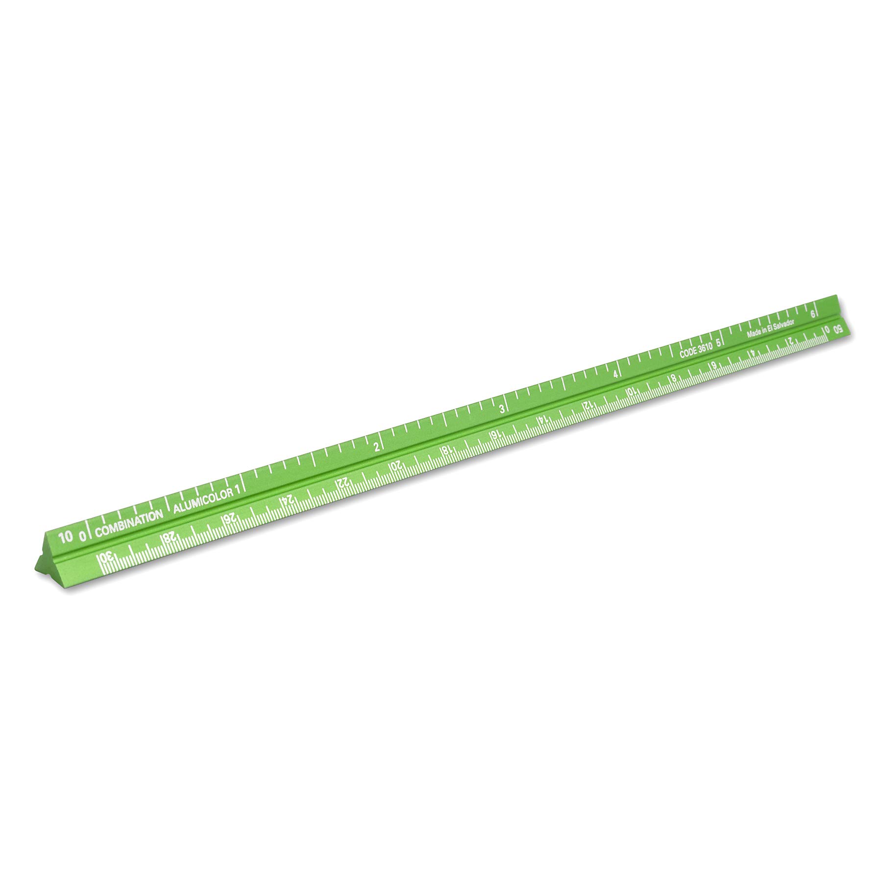 Alumicolor Ruler, Measuring Tool, Aluminum, Green, 6 inch