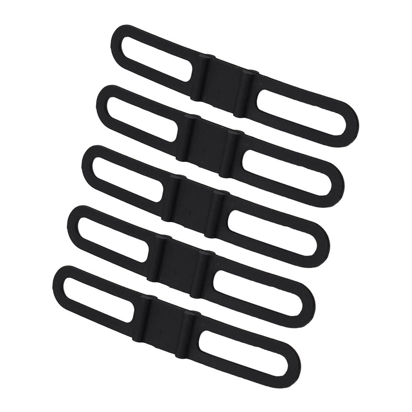 Alomejor 5Pcs/set Bike Silicone Band Bike Headlight Strap Multipurpose Cycling Elastic Flashlight Mount Holder 14 * 2.5cm