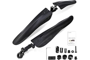 TAGVO Bicycle Mudguard for 24/26/27.5 Inches,Universal Full Coverage Thicken Widen Bicycle Fenders Set Front & Rear Adjustable Mountain Bike,Mountain Road Mountain Bike Mudguard Set