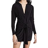 Norma Kamali Women's Mini Tie Front Dress