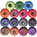 Pack of 15 Pcs 15 Colors Metallic Cotton Crochet Thread Size8 ，Total 655 Yards Knitting Balls Yarn Tatting Doilies Assorted Skeins Lacey Craft Thread