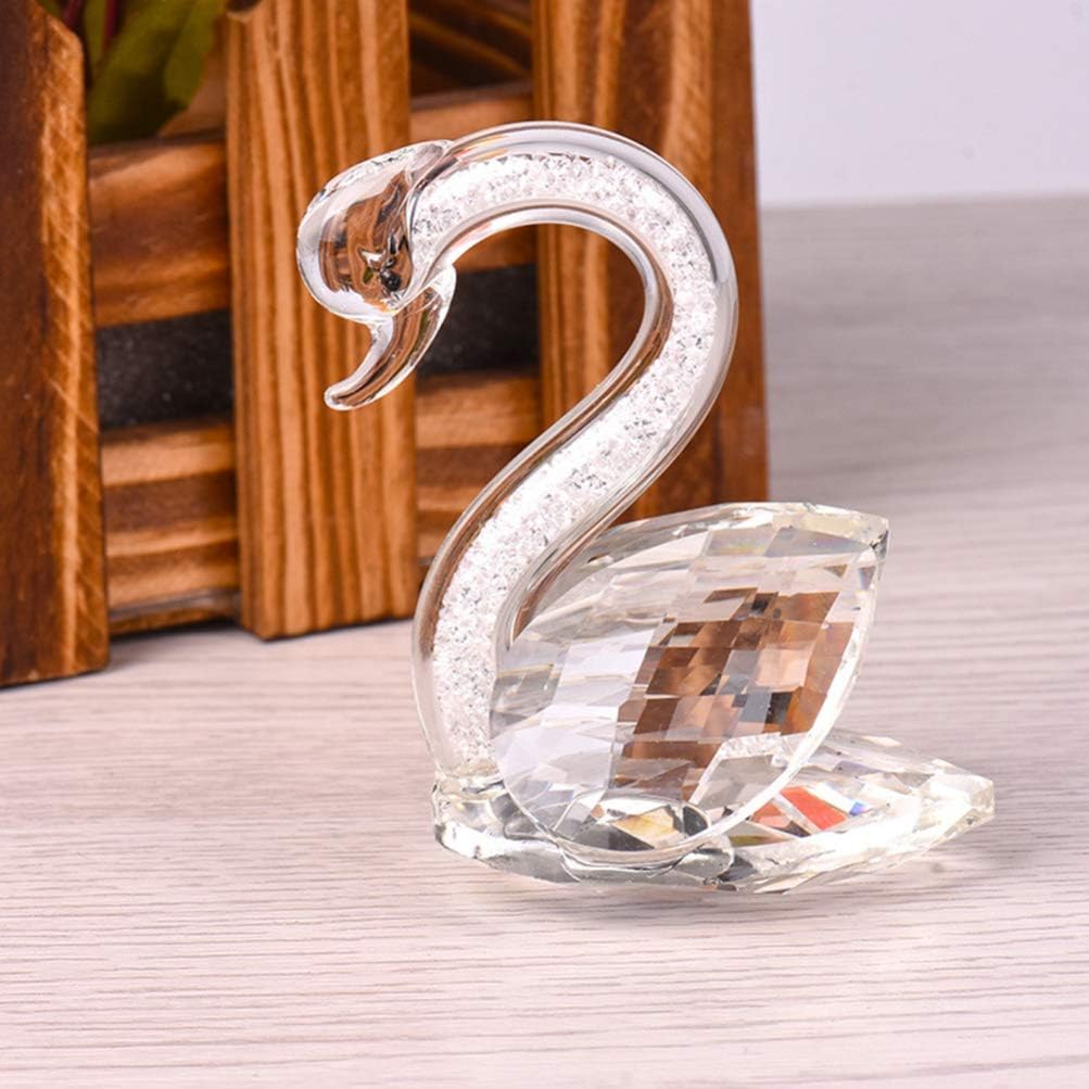 VOSAREA Crystal Swan Figurine Wedding Paperweight Statue Glass Figure Paperweight Ornament Feng Shui Decor Collection for Home Showcase - Image 3