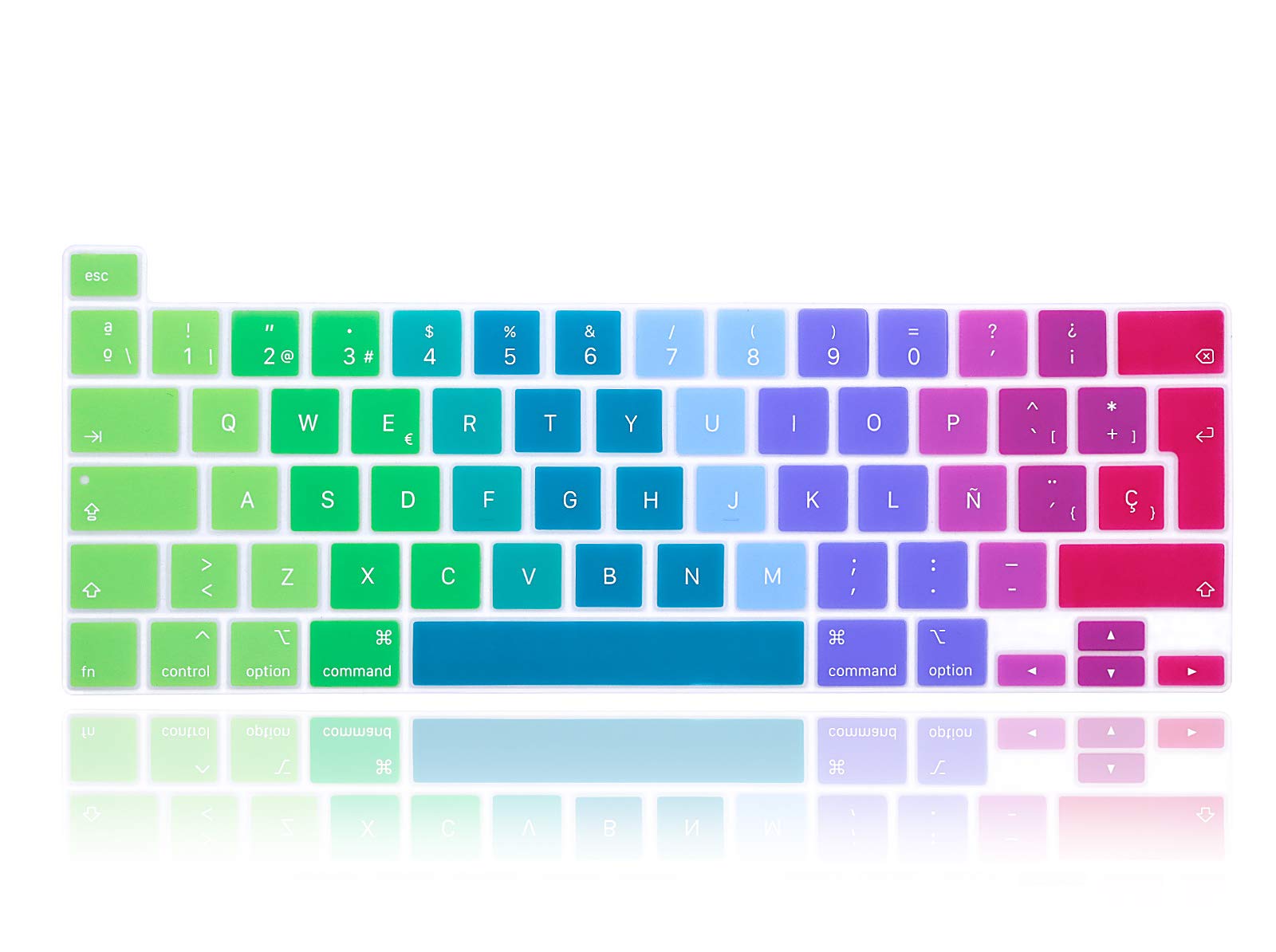XHLWZR EU/UK Spanish Language Silicone Keyboard Cover Skin for MacBook Pro 16 inch A2141 2019+,for MacBook Pro 13 with Magic Keyboard Pro M1 Chip A2338/A2251/A2289 2020+,Colorful