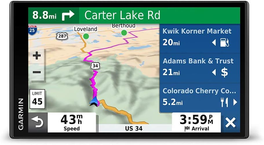 Garmin DriveSmart 65, Built-In Voice-Controlled GPS Navigator with 6.95” High-Res Display