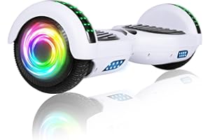 SISIGAD Scooters for Kids Ages 7-12, with Built-in Bluetooth Speaker and 6.5" Colorful Lights Wheels, Safety Certified Self Balancing Scooter