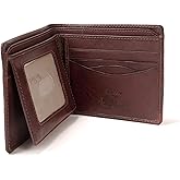 Tony Perotti Men's Italian Leather Bifold Wallet With Card Holders, Pockets, ID Window - Eco-Friendly Vegetable-Tanned Full Grain Leather Wallet