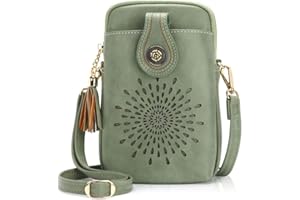 APHISON Small Crossbody Bags for Women, Lightweight Vegan Leather Cell Phone Purse, Cute Purses with Tassels