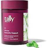 Tally Health Defend - Immune Support & Longevity Supplement, Vegan, Non-GMO, with Quercetin, Vitamin C, Beta-glucan, Zinc, Vitamin D3-60 Capsules, 30-Day Supply