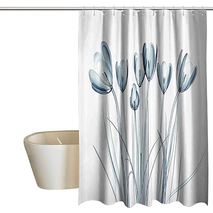 Amazon Com Ewaskyonline Xray Flower Decor Floral Shower Curtain