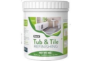 TENEE 35 oz White Tub and Tile Paint with Full Tools, Semi-Gloss Tub and Tile Paint for Bathroom, Easily Covers 50-60sq.ft, Low Odor Bathtub Refinishing Kit for Kitchen, Sink, Shower, Fiberglass