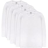 Brix 4 Pack Boys Long Sleeve Shirts Cotton Basic Tees Youth Layering T-Shirts Tagless