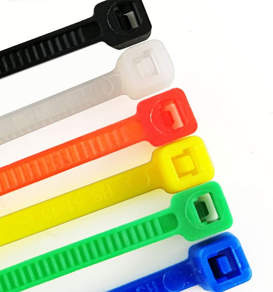 HS Colored Zip Ties 4 Inch (600 Pack) Small Nylon Tie Zap Straps Thin