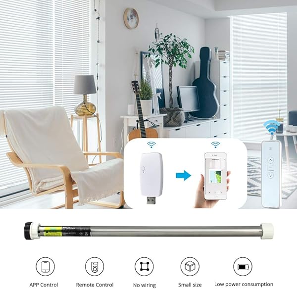 Zemismart Tuya WiFi Motor de persiana Enrollable Recargablebatera incorporada Smart Life Blind Engine Alexa Google Home Control Funcin de TemporizadorTuya App Control No RemoteFor 25mm Tube