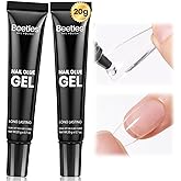 Beetles 2Pcs*20g Solid Nail Glue Gel, Tipex Soft Nail Tips Glue Super Strong for Acrylic Nails Extension Fake Nails Press On Nails, Spring Nail Art, U V Light Required