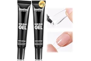 BEETLES GEL POLISH Beetles 2Pcs*20g Solid Nail Glue Gel, Tipex Soft Nail Tips Glue Super Strong for Acrylic Nails Extension Fake Nails Press On Nails, Christmas Nail Art, U V Light Required