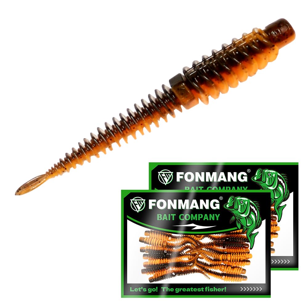 Mua Finesse Worms Fishing Lures, Plastic Fishing Worms for Bass Trout, TPE Material Soft Bait 3