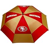 Team Golf NFL Baltimore Ravens Golf Umbrella 62" Golf Umbrella with Protective Sheath, Double Canopy Wind Protection Design, Auto Open Button