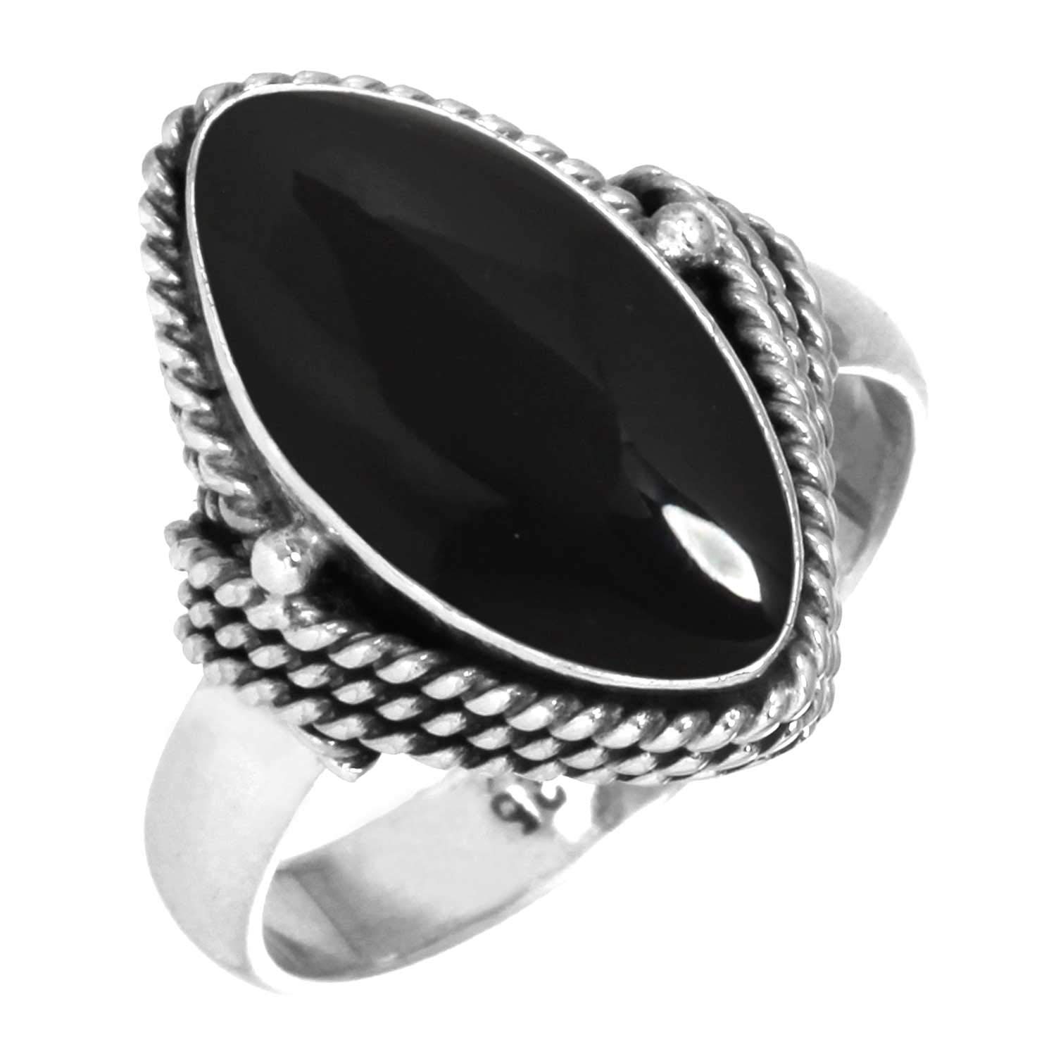 Pearl, Amber, Garnet, Moonstone Marquise Handmade Ring Genuine 925 Sterling Silver Boho Natural Gemstone Jewelry For Women