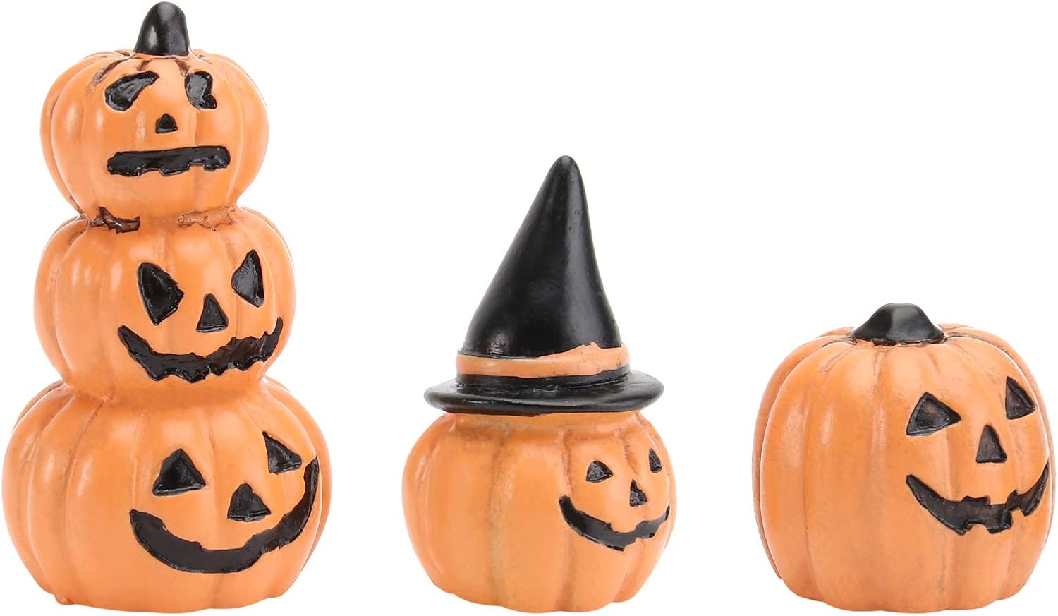 Cabilock Halloween Fairy Garden Miniature Resin Pumpkin Figurine Small Pumpkins Decor Doll House Accessories Halloween Thanksgiving Day Decoration 3pcs