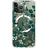 MOSNOVO Case for iPhone 13 Pro Max, [Compatible with Magsafe] [Buffertech 6.6ft Military-Grade Drop Protection] [Anti Peel Off Tech] Clear Phone Case Design - Eucalyptus
