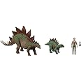 Jurassic World HHK91 A New Age Legacy Collection Dr Sarah Harding with Large and Small Stegosaurus Dinosaur, Authentic and Articulated Figures, 9.5 cm, Age 4+