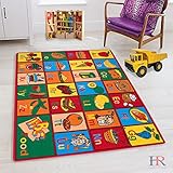 HR 8X11 KIDS ABC FRUITS NON SLIP AREA RUG (7FT.4IN X 10FT.4IN) PLEASE CHECK ALL THE PICTURES.