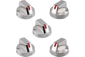 NTOUSIUY 【5-Pack】 Upgraded DG64-00473A Burner Control Dial Knob Range Oven Replacement Compatible with Samsung Gas Range/Oven/Stove,Sturdy Stainless Steel Reinforcement Ring.